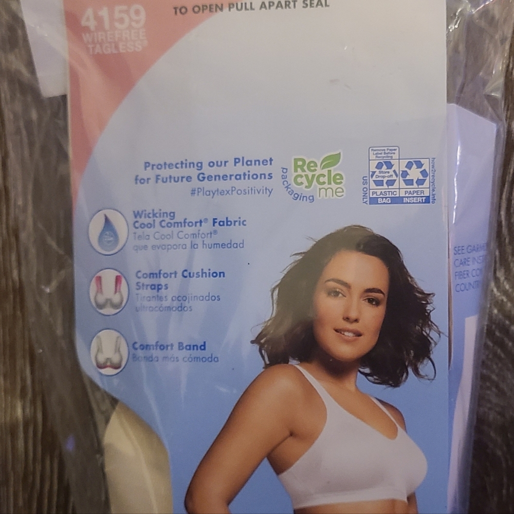 Playtex 18 Hour Wirefree Cooling Bra Size 38B Brand New - Picture 3 of 5